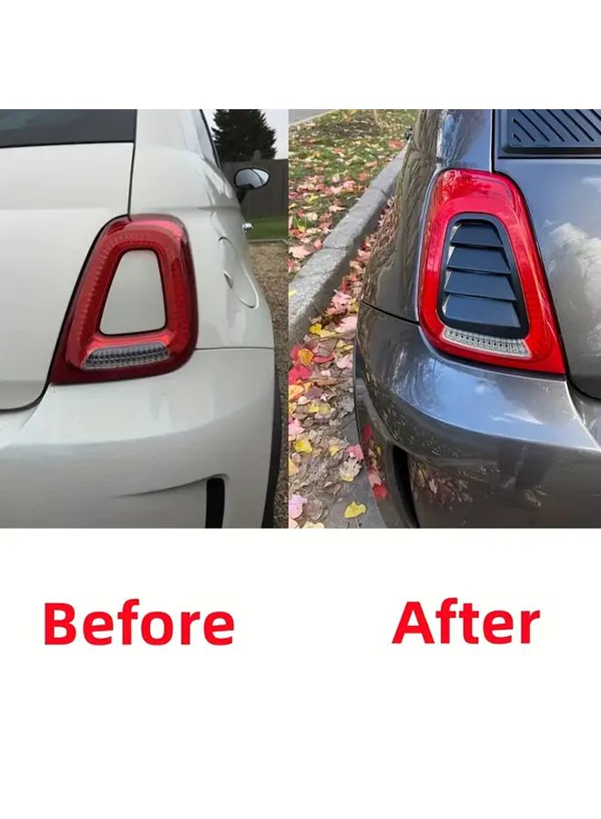 غطاء المصباح الخلفي الأسود اللامع ملصق زخرفي لـ Fiat 500 Abarth 595 695 2016-2024 - Image 4